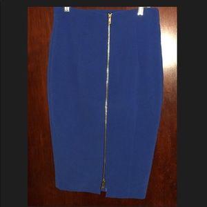 High Waisted Pencil Skirt- blue